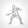 Table Tennis Male Player with Racket Overhead clipart Eps 10 Royalty Free Stock Photo