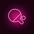 table tennis neon icon. Elements of web set. Simple icon for websites, web design, mobile app, info graphics Royalty Free Stock Photo