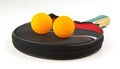 table tennis paddle, case and balls