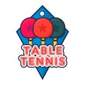 Table tennis, ping pong label, logo, badges and design elements. Sport logotype templateping.Table tennis tournament.