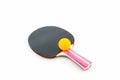 Table tennis (ping-pong) racket and a ball. Royalty Free Stock Photo