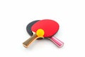 Table tennis (ping-pong) racket and a ball. Royalty Free Stock Photo