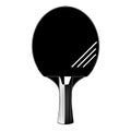 Table tennis or ping-pong racket silhouette, vector illustration Royalty Free Stock Photo