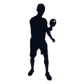 Table tennis player black silhouette on white background, vector illustration Royalty Free Stock Photo