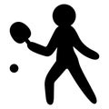 Table tennis. The player hits the ball with a racket. Silhouette. Man plays a sports game