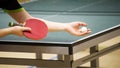 Table tennis player serving Royalty Free Stock Photo