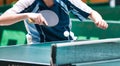 Table tennis player serving Royalty Free Stock Photo