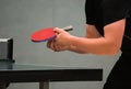 Table tennis player serving Royalty Free Stock Photo