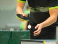 Table tennis player serving Royalty Free Stock Photo