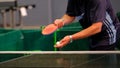 Table tennis player serving Royalty Free Stock Photo