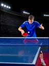 Table tennis player at sports hall Royalty Free Stock Photo