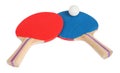 Table Tennis Rackets and Ball Close-Up Royalty Free Stock Photo