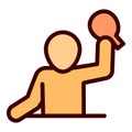 Table tennis winner icon outline vector. Ping pong