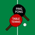 Table Tennis World Day PING PONG 2 rackets and ball Royalty Free Stock Photo