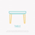 Table thin line icon. Modern vector illustration of furniture, element of interior