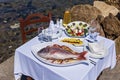 Table to dinner Navy pier Royalty Free Stock Photo