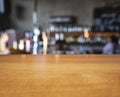 Table top wooden counter Bar Beer tab blur background Royalty Free Stock Photo