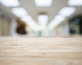 Table top with Blurred Office space Interior Royalty Free Stock Photo