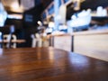Table top counter bar blur background Royalty Free Stock Photo