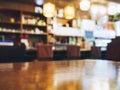 Table top counter Bar with Blurred Restaurant background Royalty Free Stock Photo