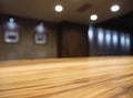 Table top Counter Blur Interior with lighting Royalty Free Stock Photo