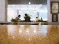 Table top Counter with Blur People Restaurant Shop interior Royalty Free Stock Photo