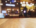 Table top Counter Restaurant cafe Interior lighting Blur background Royalty Free Stock Photo