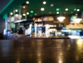 Table top Counter with Blurred Bar Restaurant Background Royalty Free Stock Photo