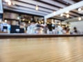 Table top Counter with Blurred People Cafe Restaurant Shop Royalty Free Stock Photo