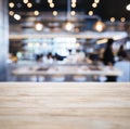 Table top Counter with Blurred People Restaurant Interior Royalty Free Stock Photo