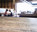 Table top Counter with Blurred People Restaurant Shop interior Royalty Free Stock Photo