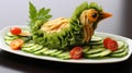 Surrealistic Salad Bird: A Delightful Asian-inspired Dish With Cheese