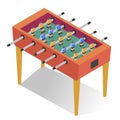 Table-top soccer or foosball. Kicker, football, competitive game for leisure time.
