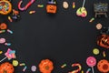 Table top view aerial image of decoration Happy Halloween day background concept. Royalty Free Stock Photo