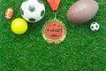 Table top view aerial image of soccer or football season background. Royalty Free Stock Photo