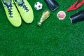 Table top view aerial image soccer or football tournament season background Royalty Free Stock Photo