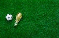 Table top view of soccer or football world cup season background. Royalty Free Stock Photo