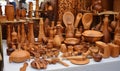 Photo of a Table Set with an Abundance of Rustic Wooden Utensils