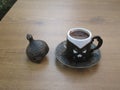 Kruje, 30th august: Traditional Coffee from Restaurant in Old Bazaar of Kruje in Albania