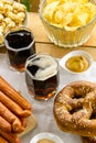 Table with traditional october fest food