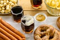 Table with traditional oktober fest food