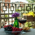 Table for two at serbian balcony with city view