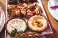 Table with various arabic food