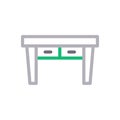 Table vector color line icon Royalty Free Stock Photo