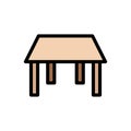 Table vector color line icon Royalty Free Stock Photo