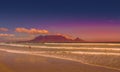 Table view beach at bloubergstrand Cape Town showing table mountain and Atlantic ocean Royalty Free Stock Photo