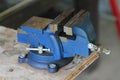 Table vise clamp on table Royalty Free Stock Photo