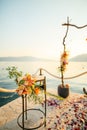Table for the wedding ceremony, flower arrangement. Wedding deco Royalty Free Stock Photo