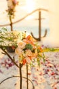 Table for the wedding ceremony, flower arrangement. Wedding deco Royalty Free Stock Photo