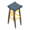 Table wood seat icon isometric vector. Bar stool Royalty Free Stock Photo